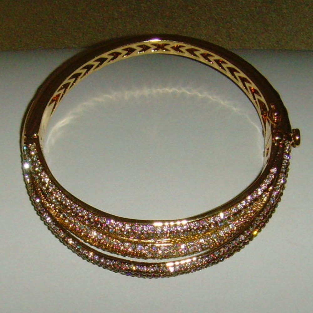 Joan Boyce Rhinestone and Gold-Tone Bracelet - NEW!